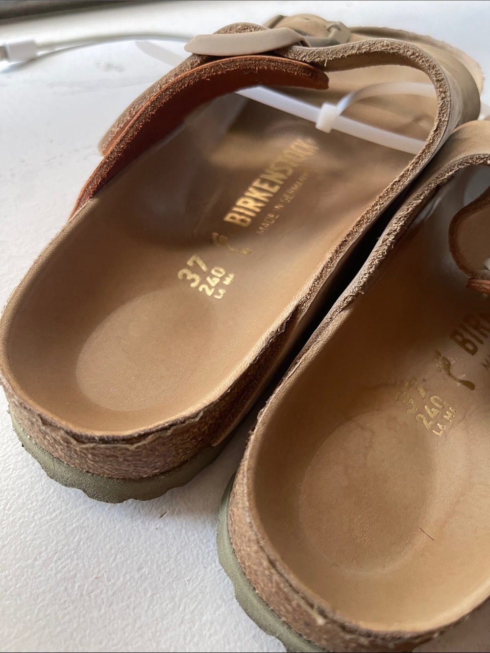 Birkenstock Arizona Two-Strap Sandals Split Sandcastle/Faded Khaki 37, 240cm - Picture 16 of 16